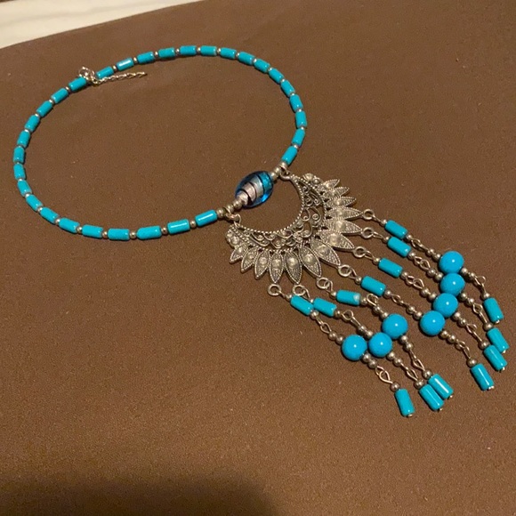 Italian blue statement necklace - Picture 2 of 2